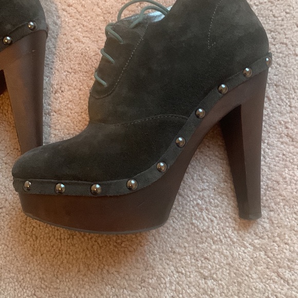 Ladies Colin Stewart lace-up clog graphite leather size 7.5. - Picture 5 of 10